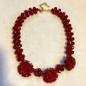 Fancy beaded Red necklace roses Valentine’s Day
